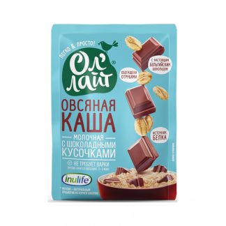 Каша Ол'Лайт "Овсяная молочная с шоколадными кусочками"