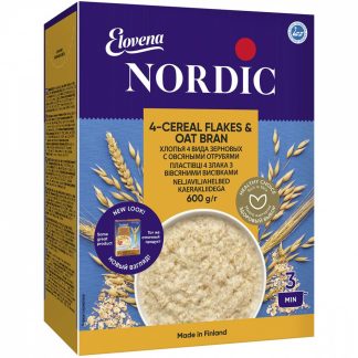 Хлопья Nordic "4 видов зерновых с овсяными отрубями"